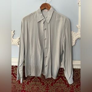 Pale Blue Silk Blouse